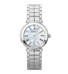 Montre femme MICHEL HERBELIN NEWPORT SLIM, acier et nacre 16922B09
