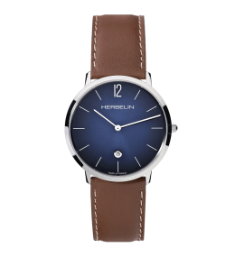 Montre Michel Herbelin CITY homme acier cuir, 19515AP15GD