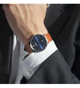 Montre Michel Herbelin CITY homme acier cuir, 19515AP15GD