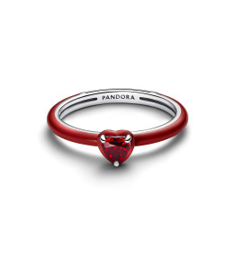 Bague Pandora Cœur Chakra Rouge en argent – 193088C05