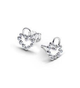 Boucles Pandora Cadenas Cœurs Scintillants Argent 925/1000