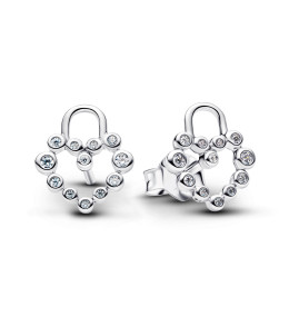 Boucles d'oreilles Pandora cadenas coeurs scintillants en argent 925/1000, 294419C01
