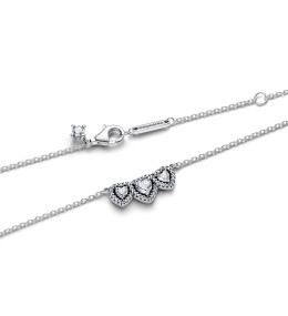 Collier Pandora triple cœur surélevé argent 394412C01
