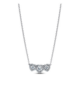 Collier Pandora triple coeur surélevé en argent 925/1000 394412C01-45