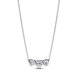 Collier Pandora triple cœur surélevé argent 394412C01