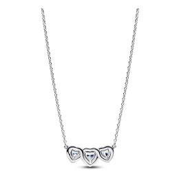 Collier Pandora triple cœur surélevé argent 394412C01