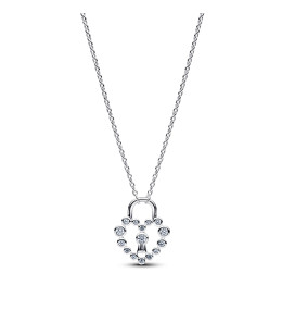 Collier Pandora avec pendentif cadenas coeur scintillant en argent 925/1000 394416C01-50