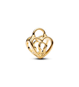 Charm Pandora cadenas coeur ajouré en métal doré or jaune 585/1000, 764358C00