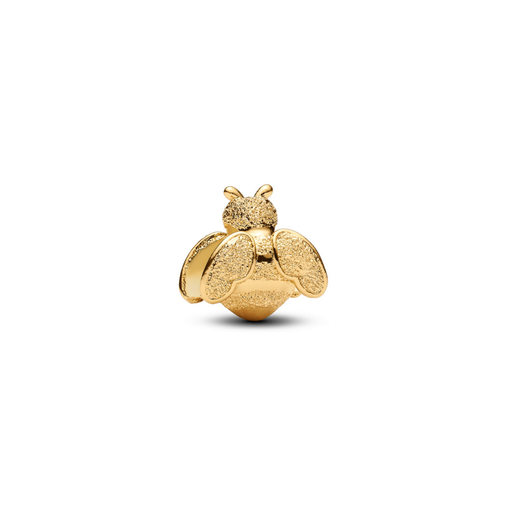 Charm mini Pandora Me/Moments abeille texturé en métal doré or jaune 585/1000, 764524C00