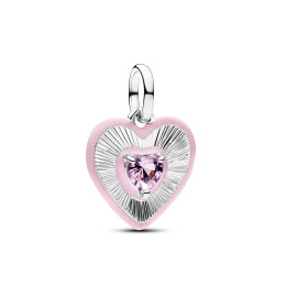 Charm Pandora médaillon coeur rose rayonnant en argent 925/1000, 794409C01