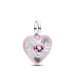 Charm Pandora médaillon coeur rose rayonnant en argent 925/1000, 794409C01