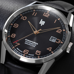 Montre Lip Annapurna Automatique Homme acier cuir 676010