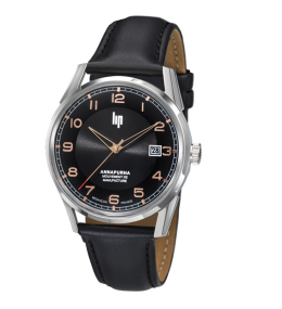 Montre Homme Lip Anapurna Automatique Manufacture 39 mm en acier et cuir 676010
