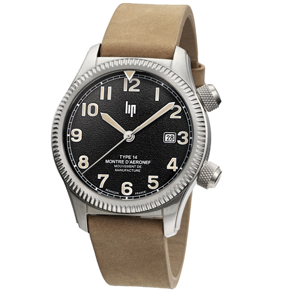 Montre Homme Lip Type 14 Automatique Manufacture 41 mm en acier et cuir 676030