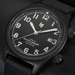 Montre Lip Type 14 Automatique PVD noir cuir 676031