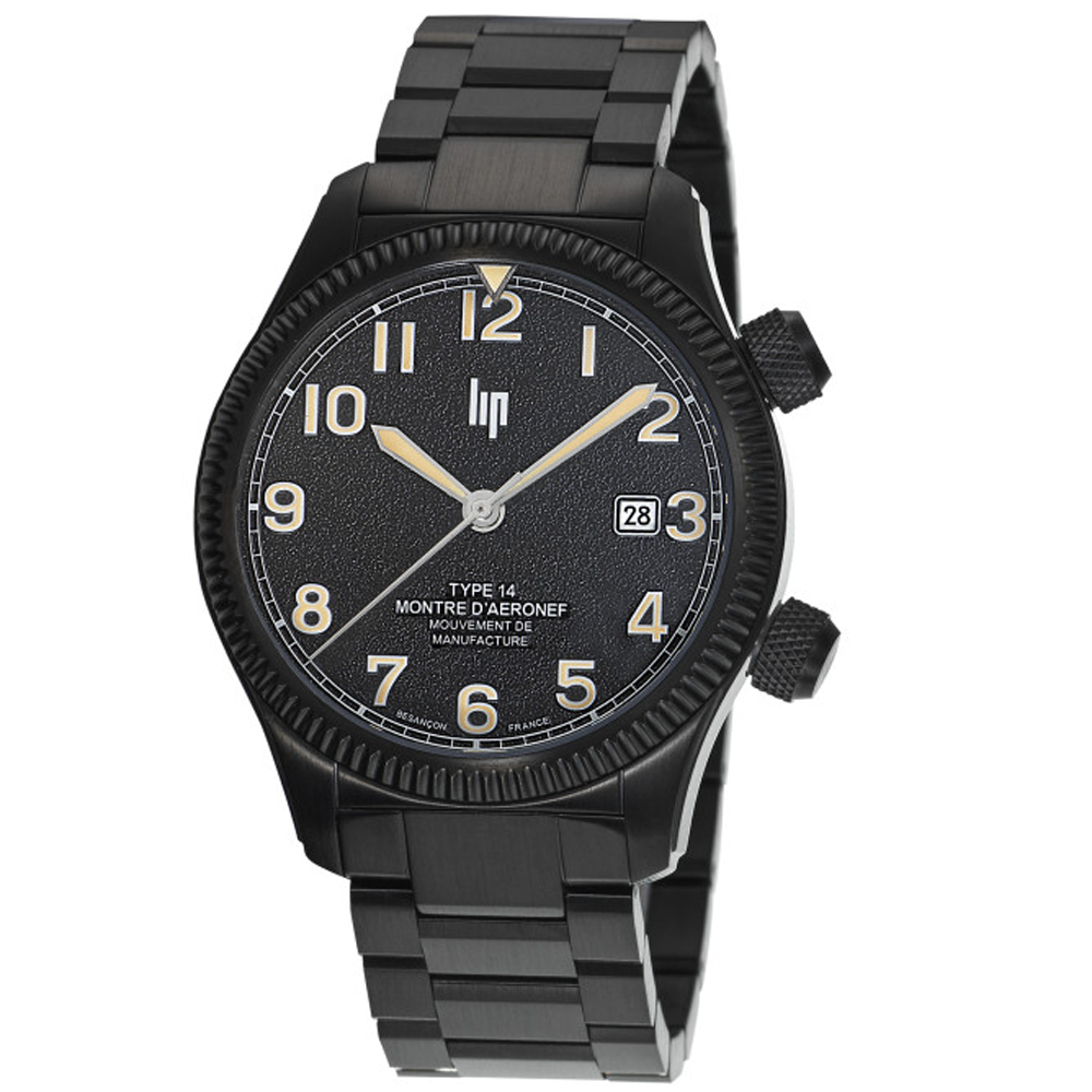 Montre Homme Lip Type 14 Automatique Manufacture 41 mm en acier PVD noir 676033
