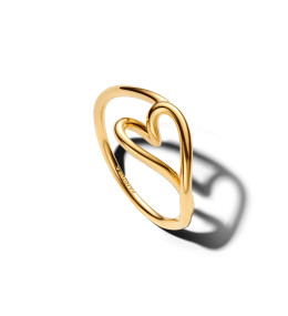 Bague Pandora coeur organique petit modèle en métal doré or jaune 585/1000, 164361C00