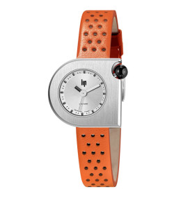 Montre Femme Lip Mach 2000 Mini Moon, 30 X 28 mm, quartz, acier et cuir 671190