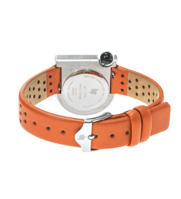 Montre Femme Lip Mach 2000 Mini Moon acier & cuir orange