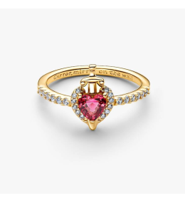 Bague Pandora Disney Reine-Sorcière cœur rose 163422C01