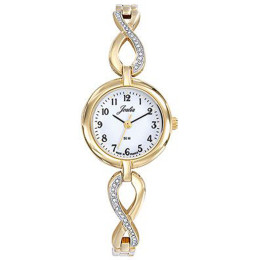 Montre Femme JOALIA Analogique Aiguilles avec cristaux, et métal doré or jaune, 631058