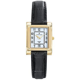 Montre Femme CERTUS Analogique Aiguilles en métal doré et cuir noir 646619