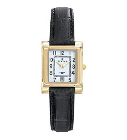Montre Femme CERTUS Analogique Aiguilles en métal doré et cuir noir 646619