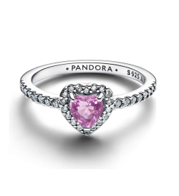 Pandora 198421C12. Bague cœur violet clair