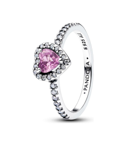 Bague Pandora timeless, coeur violet clair surélevé en argent /1000, 198421C12