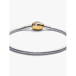 Pandora 563683C01. Bracelet serpent métal doré or 585/1000