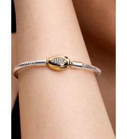 Pandora 563683C01. Bracelet serpent métal doré or 585/1000