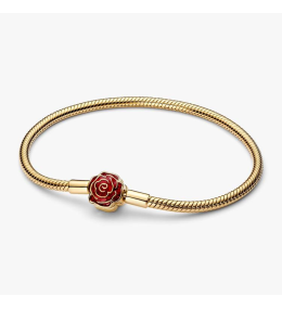Bracelet Pandora Disney La belle et la bête rose enchantée en métal doré or jaune 585/1000, 564019C01