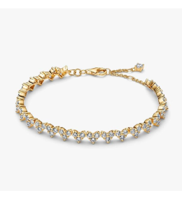 Bracelet Pandora Timeless coeurs trio de pierres en métal doré or jaune 585/1000, 564390C01