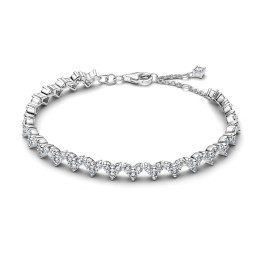 Bracelet Pandora Timeless coeurs trio de pierres en argent 925/1000, 594390C01