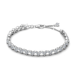 Bracelet Pandora Timeless coeurs trio de pierres en argent 925/1000, 594390C01