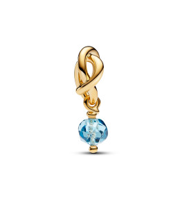 Charm pendentif Pandora Cercle de l'Éternité Bleu Azur Facetté en métal doré or jaune 585/1000, 763462C03