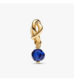 Charm pendentif Pandora Cercle de l'Éternité Bleu Facetté en métal doré or jaune 585/1000, 763462C09