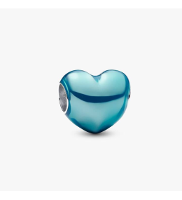 Charm coeur bleu ciel mettalique en Argent 925/1000 PANDORA 793337C06