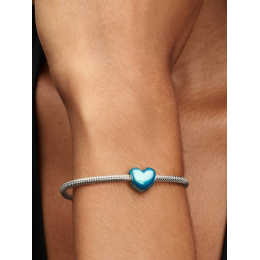 Pandora 793337C06 Charm Cœur Bleu Argent