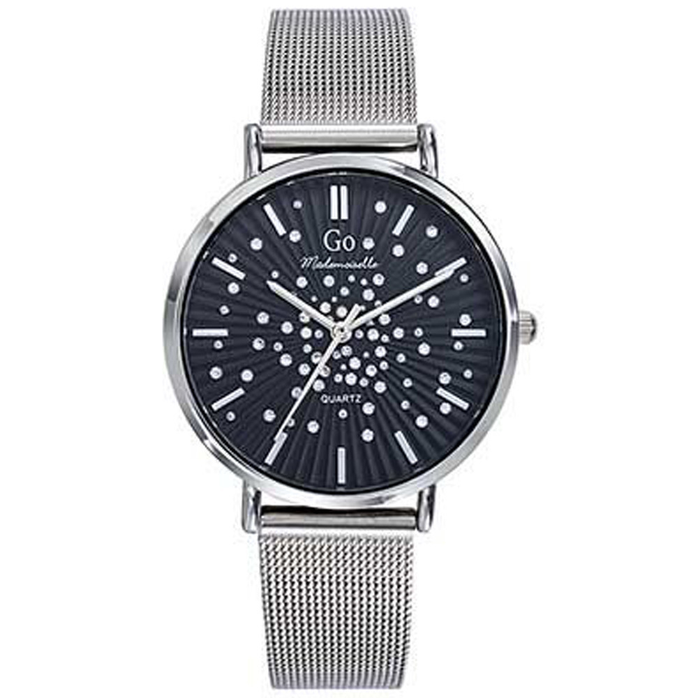 Montre Femme GO Analogique Aiguilles, cadran noir éclats d'étoiles, 695636