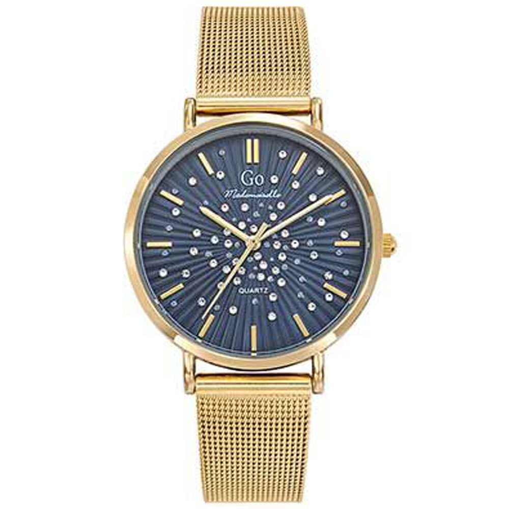 Montre Femme GO Analogique Aiguilles, cadran bleu éclats d'étoiles, 695638