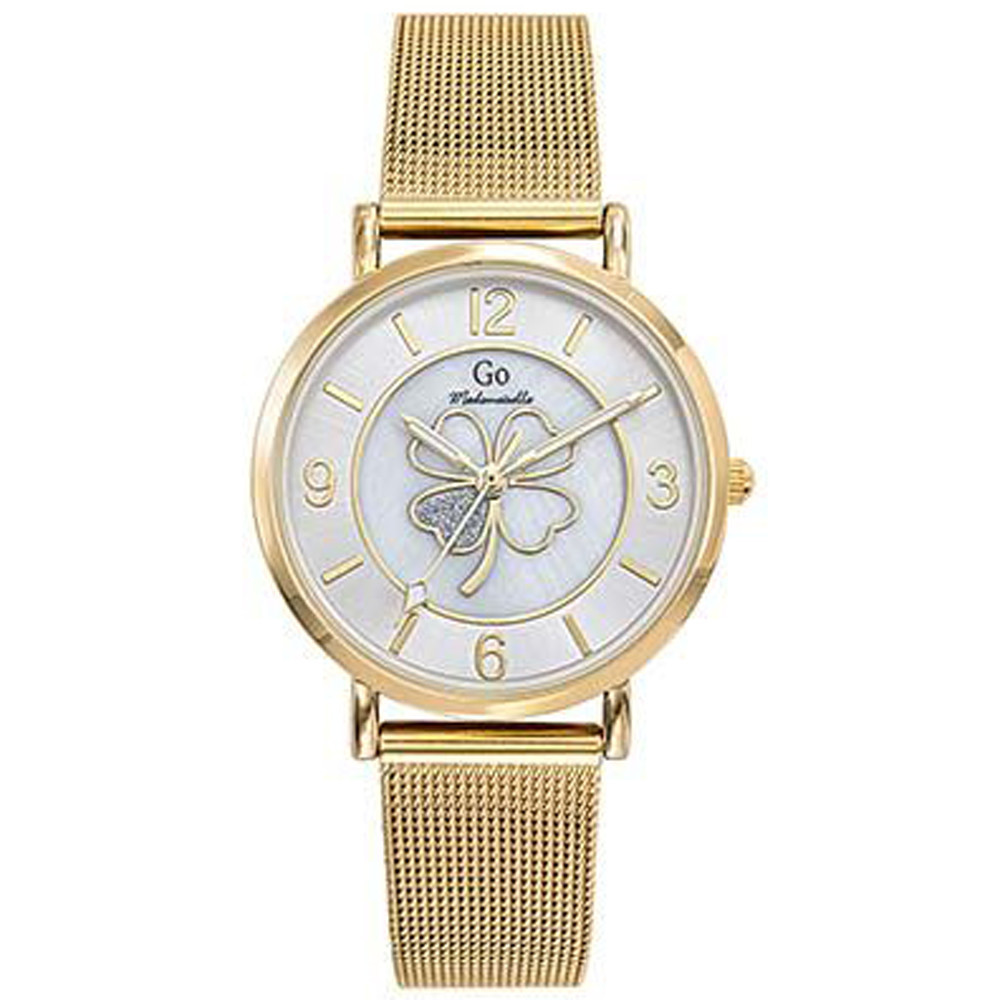 Montre Femme GO Analogique Aiguilles, cadran argenté trèfle à quatre feuilles, 695642