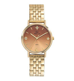 Montre Femme GO Analogique Aiguilles, cadran orange éclats d'étoiles, 695648