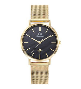 Montre Femme GO Analogique Aiguilles, cadran noir éclats d'étoiles, 695655