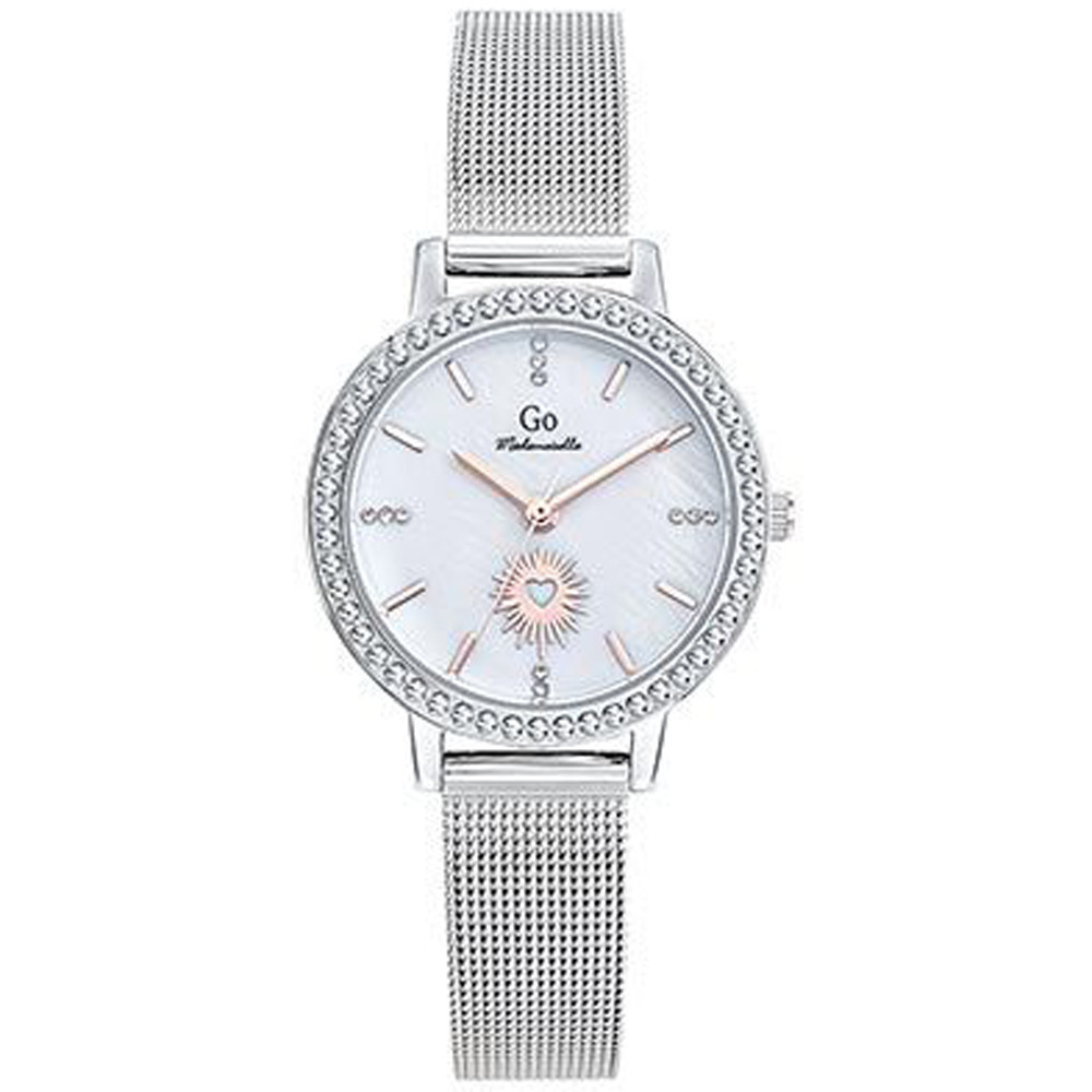 Montre Femme GO Analogique Aiguilles, cadran blanc éclats d'étoiles, 695665