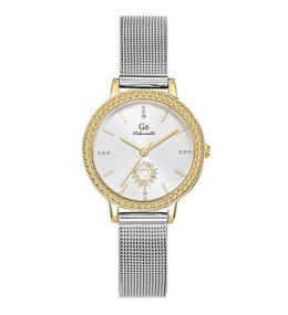 Montre Femme GO Analogique Aiguilles, cadran argent éclats d'étoiles, 695666