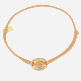 Bracelet grain de café en acier PVD jaune, cordon et oxydes de zirconium ZAG bijoux, SBF25359-01CFE