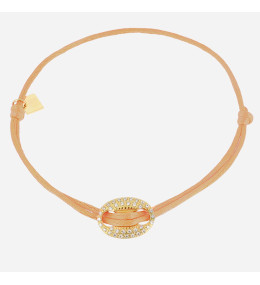Bracelet grain de café en acier PVD jaune, cordon et oxydes de zirconium ZAG bijoux, SBF25359-01CFE