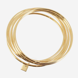 Bracelet jonc Theon en acier PVD jaune, diamètre 64 mm ZAG bijoux, SBJ24768-01UNI-M