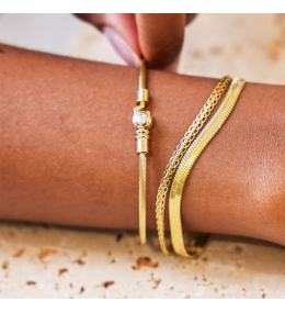 Bracelet Jonc ZAG Ciao Doré Zirconium 58mm